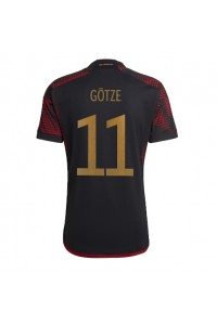 Tyskland Mario Gotze #11 Fotballdrakt Borte Klær VM 2022 Korte ermer